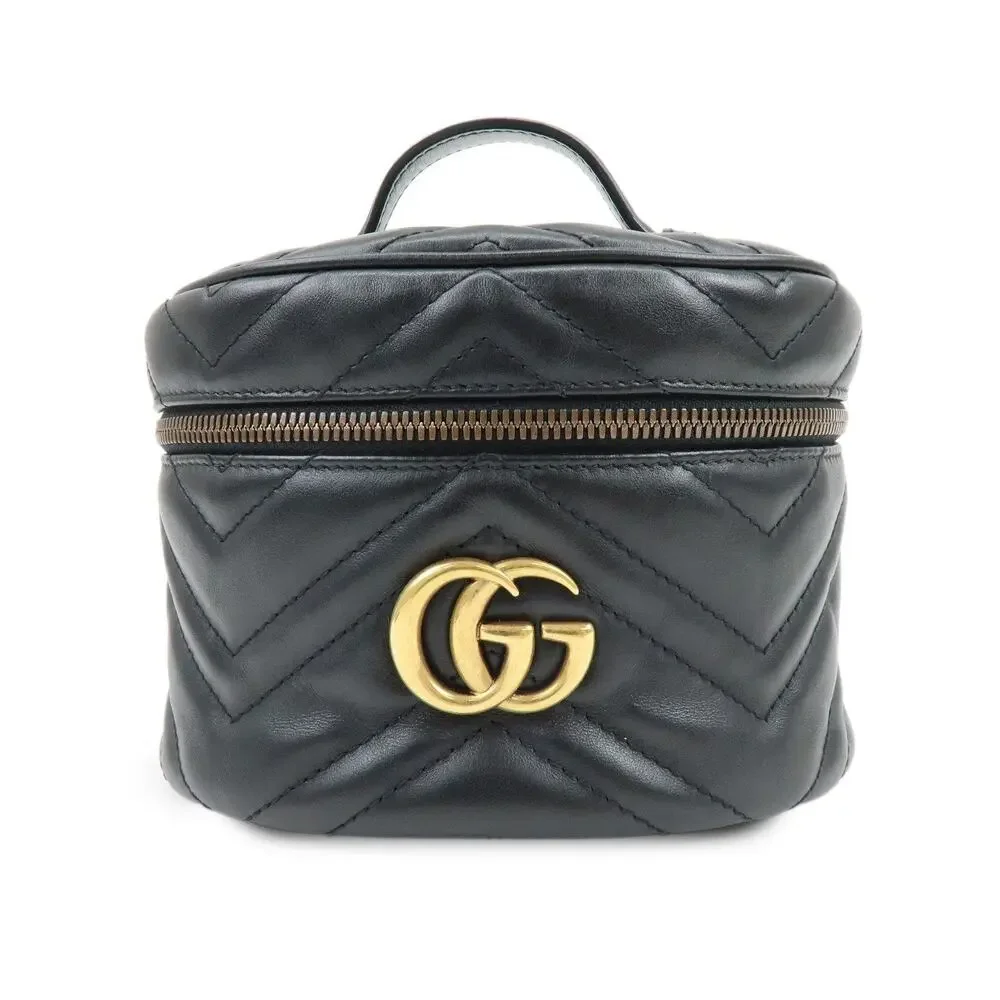 Gucci GG Marmont Calfskin Cosmetic Case Black